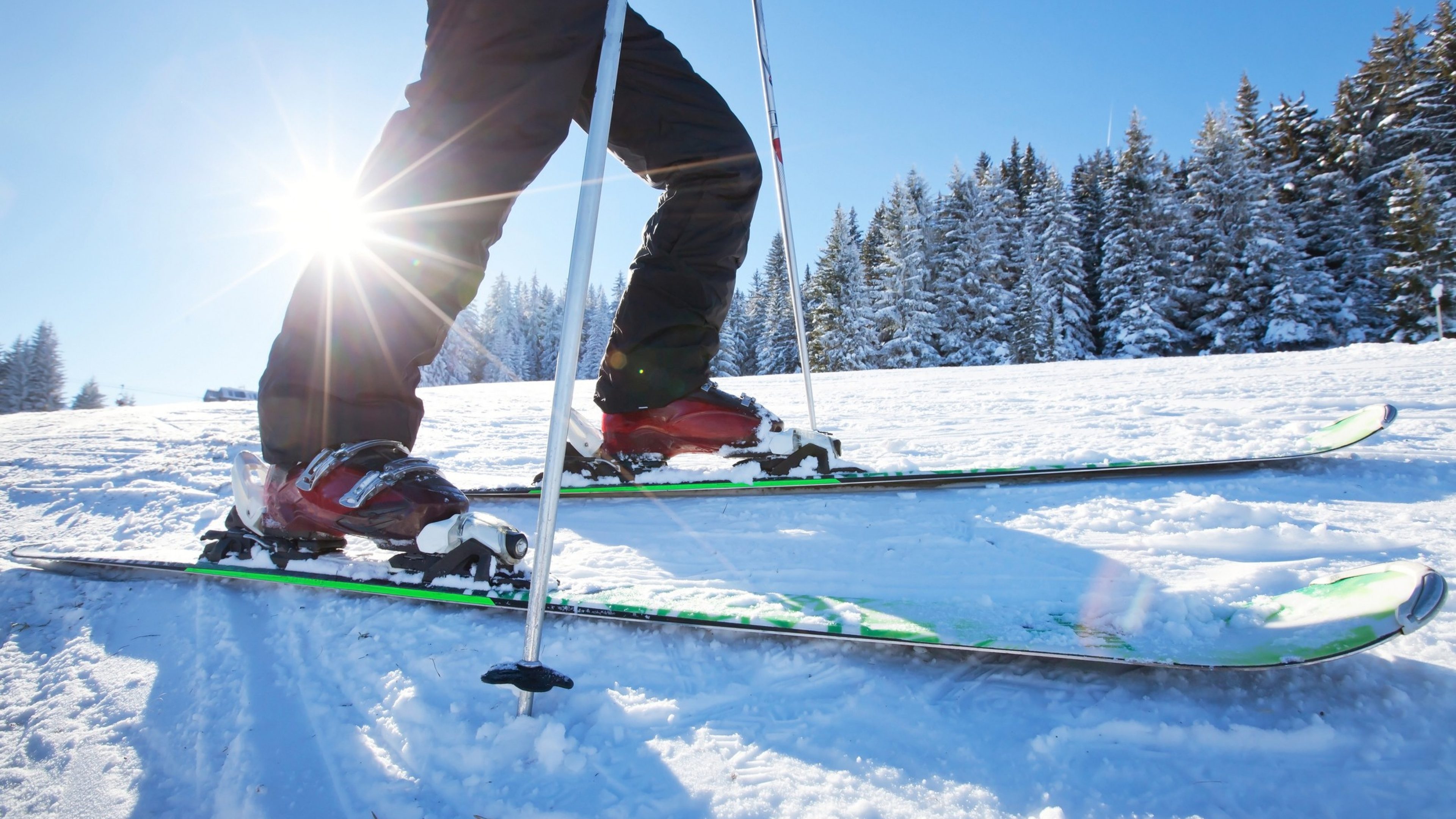 close up of ski low angle