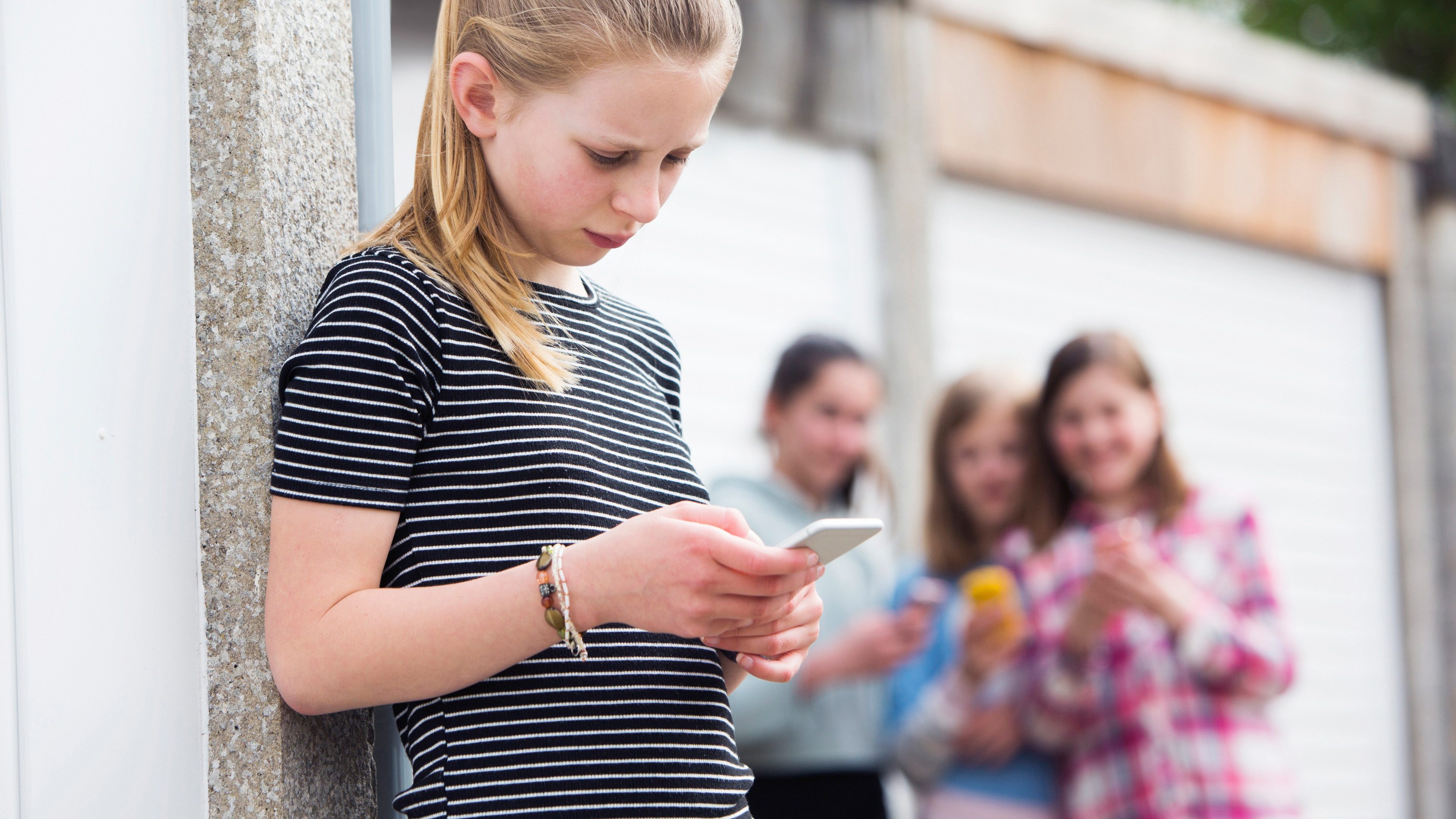 Pre Teen Girl Being Bullied By Text Message